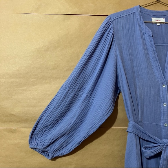 Xirena | Selene Dress Perri Midi Shirtdress Button Front Gauze Cotton Size L - Picture 6 of 15